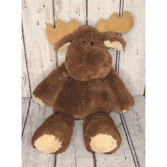 13" Mary Meyer Marshmallow Moose Plush Stuffed Animal Beanie Brown Tan Soft - Picture 1 of 3